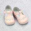 Baby Girls Vintage Inspired Embroidered Southern Baby T-Strap Mary Jane - Heirloom Shoes - Southern Baby - Babychelle.com