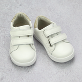 Toddler Girls Kenzie Double Velcro Sweetheart Double Strap White Leather Sneaker -Classic Girls Sneakers Pretty- Babychelle.com