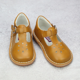 Classic Girls Vintage Mustard T-Strap Mary Janes - Vintage Inspired Girls Mary Janes - Babychelle.com
