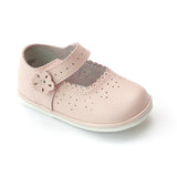 Angel Infant Girls A2020 Pink Leather Scalloped Mary Janes - Babychelle.com