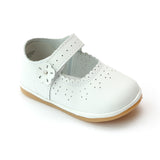 Angel Infant Girls A2020 White Leather Scalloped Mary Janes - Babychelle.com