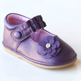 Angel Infant Girls Purple Rhinestone Flower Mary Janes