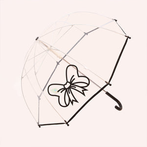 Pluie Pluie Girls R2U - BK  Transparent Umbrella with Black Trim- Babychelle.com