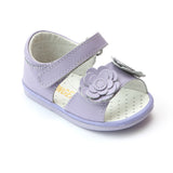 Angel Baby Girls Twin Flower Lilac Leather Sandal - Babychelle.com