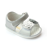 Angel Baby Girls Twin Flower Lilac Leather Sandal - Babychelle.com