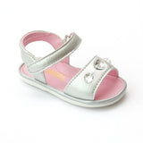 Angel Baby Girls Silver Gemstone Trio Sandal - Babychelle.com