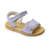 New L'Amour Girls Layered Lilac Petal Leather Sandals - Babychelle.com