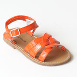 L'Amour Girls B620 Orange Braided Sandals
