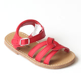 L'Amour Girls B620 Red Braided Sandals