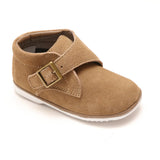Classic Vintage Angel Baby Boys Finch  Khaki Suede Leather Buckle Strap Boot  - Babychelle.com