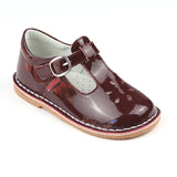 L'Amour Girls Joy 751 Classic Patent Burgundy T-Strap Mary Janes - Babychelle.com