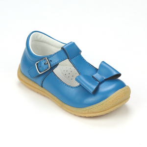 Emma Tropical Blue T-Strap Bow Shoes Mary Janes - Babychelle.com