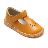 Angie Toddler Girls Vintage Inspired Scalloped T-Strap Mary Janes In Mustard - Babychelle.com