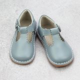 Girls Classic Scallop T-Strap Easter Mary Jane In Dusty Blue