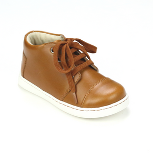 Toddler Boys Evan Mid Top Leather Camel Leather Lace Up Boot - Babychelle.com