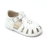 Baby Girls Shelby White Caged Leather Sandals - Babychelle.com