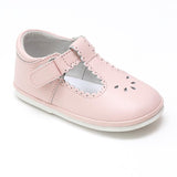 Angel Baby Girls Pink Scalloped T-Strap Mary Janes - Babychelle.com