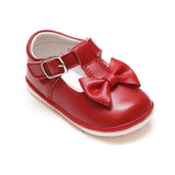 Angel Baby Girls Minnie Red Bow Leather T-Strap Mary Jane - Babychelle.com