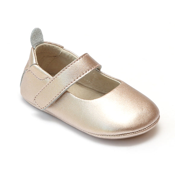 L'Amour Infant Girls Metallic Copper Leather Crib Mary Janes - Babychelle.com