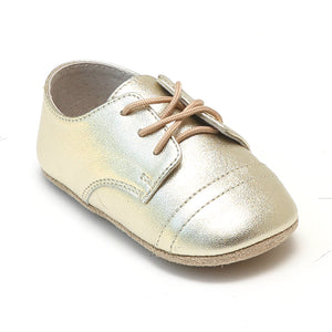 L'Amour Infant Bailey Gold Derby Crib Shoe - Babychelle.com