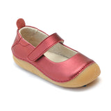 L'Amour Toddler Girls Metallic Red Leather Flexible Mary Janes - babychelle.com
