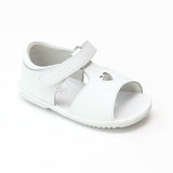 Angel Baby Girls White Betsy Open Heart Leather Sandals - Babychelle.com