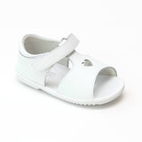 Angel Baby Girls White Betsy Open Heart Leather Sandals - Babychelle.com