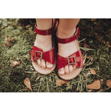 Products L'Amour Girls Olivia Buckled Open Toe Leather Sandals Title  L'Amour Girls Olivia Red Buckled Open Toe Leather Sandals - Babychelle.com