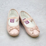 Alia Girls Classic Pearl Pink Leather Ballet Flats - Ballerina Flats - Babychelle.com