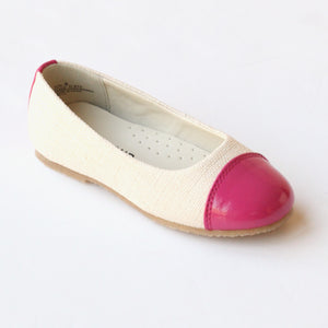 L'Amour Girls C-520 White Bow Dress Flats