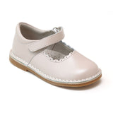 Toddler Girls Classic Almond Scalloped Stitch Down Mary Janes by L'Amour Shoes - Babychelle.com