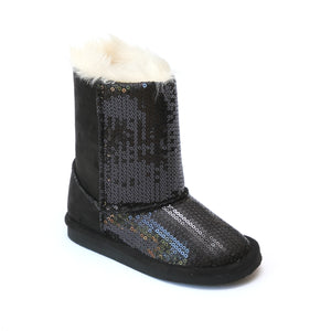 L'Amour Girls Black Sequin Boots - Babychelle.com