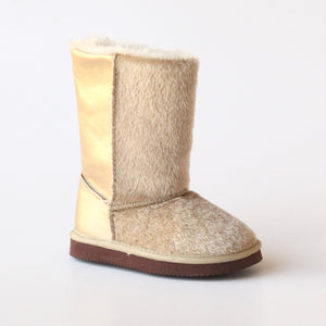 L'Amour Girls D970 Tan Furry Boots