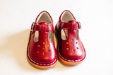 L'Amour Girls Classic 751 Red Leather Mary Janes - Babychelle.com