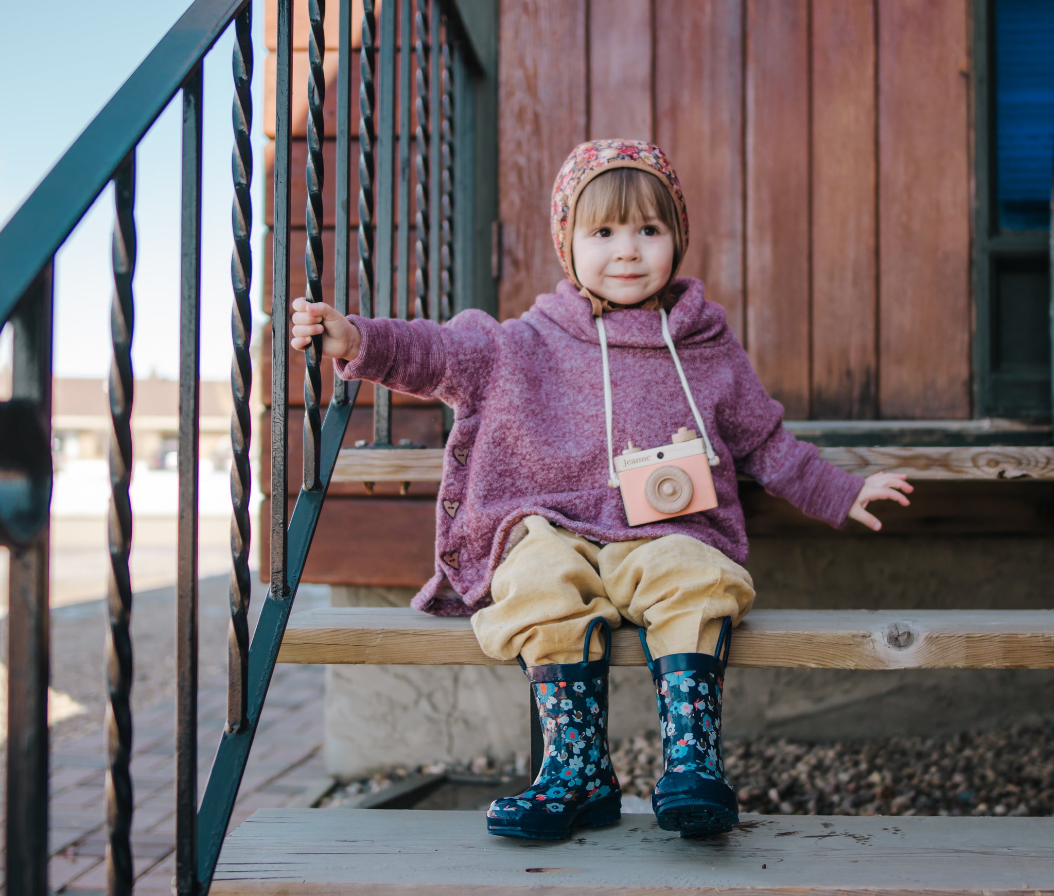 Pluie Pluie Girls RB NY Navy Flower Rain Boots Babychelle
