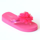L'Amour Girls Fuchsia Sequin EVA Foam Sandals