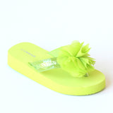 L'Amour Girls Lime Sequin EVA Foam Sandals
