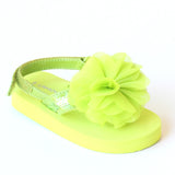 L'Amour Girls Lime Sequin EVA Foam Sandals with Strap