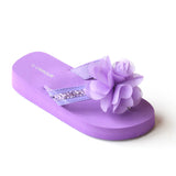 L'Amour Girls Purple Sequin EVA Foam Sandals