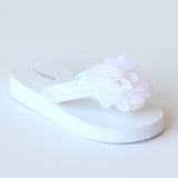 L'Amour Girls White Sequin EVA Foam Sandals