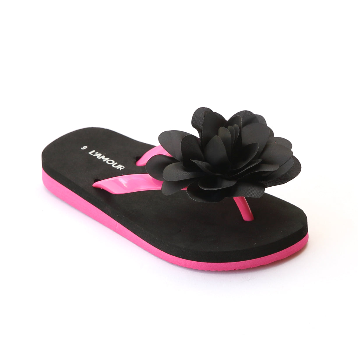 L'Amour Girls Organza Flower Flip Flops – Babychelle