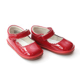 Angel Baby Girls Patent Red Scalloped Mary Jane - Babychelle.com