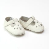 Angel Baby Infant Girls White Teardrop T-Strap Crib Mary Jane - Babychelle.com
