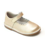 L'Amour Girls Scalloped Mary Janes - Classic Dressy Champagne - Babychelle.com