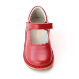 L'Amour Girls Scalloped Mary Janes - Classic Dressy Red - Babychelle.com