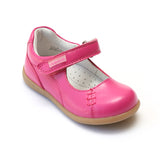 L'Amour Girls Matte Fuchsia Leather Mary Janes - Babychelle.com