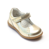 L'Amour Girls Gold Leather Mary Janes - Babychelle.com