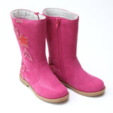 L'Amour Girls Fuchsia Tall Flower Fall Boot - Babychelle.com