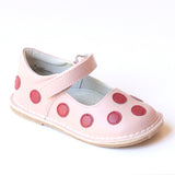 Angel Girls Red Polka Dot Pink Leather Mary Janes