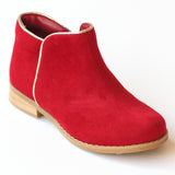 L'Amour Girls G820 Red Velvet Ankle Boots